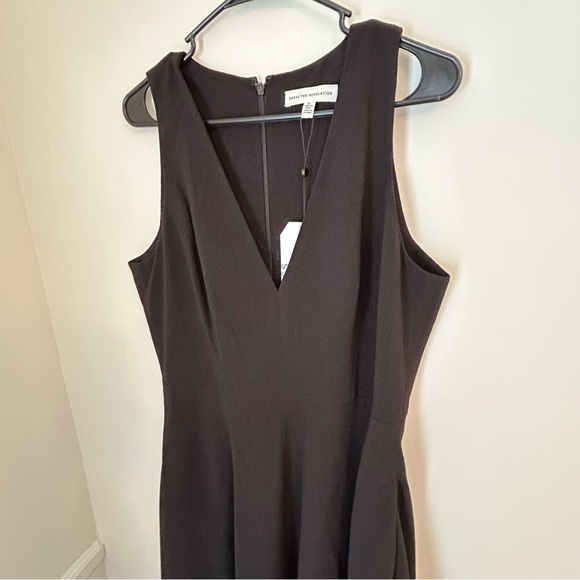 NWT Dress The Population XL Dress Black V Neck Zipper Closure A Line Sleeveless - Picture 1 of 11